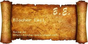 Blocher Emil névjegykártya